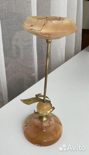 Подсвечник бронза и селенит