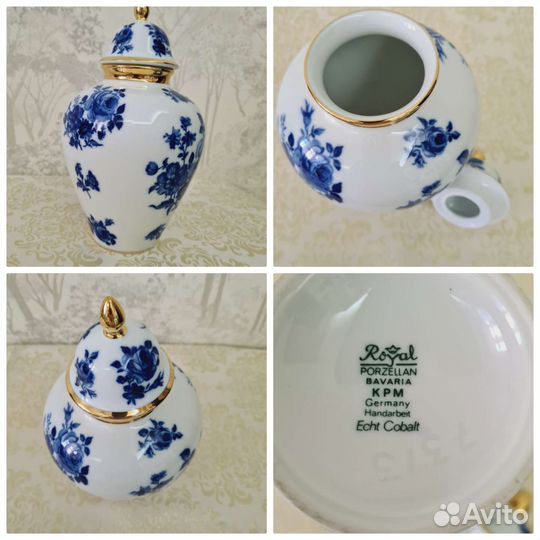 Ваза с крышкой имбирная/каминная фарфор Германия