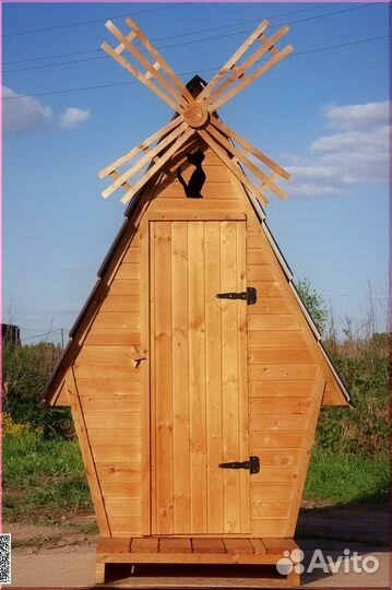 Дачный туалет деревянный BLU785