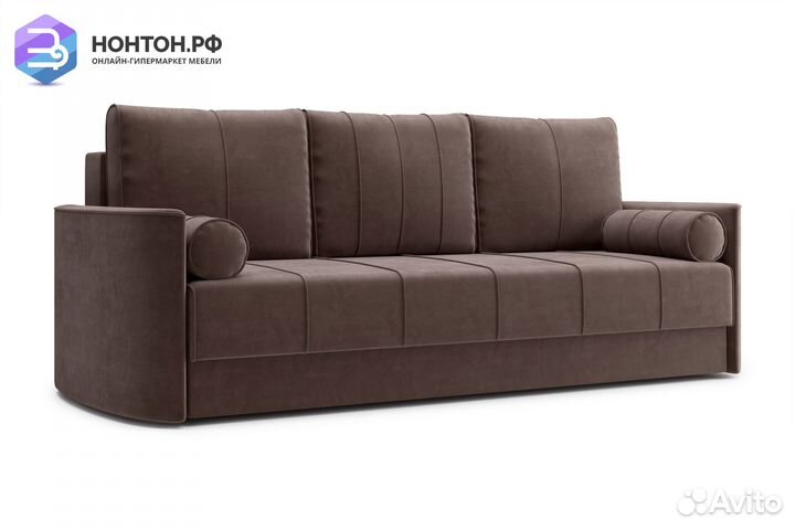 Диван еврокнижка Колибри 3-х местный коричневый