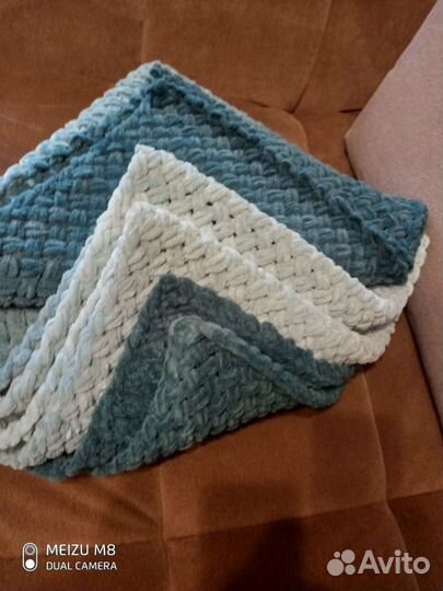 Плед ручной работы из ализе пуффи файн 100х170