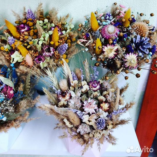 Корпоративные букеты сухоцветы