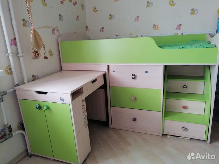Детская кроватка трансформер с комодом