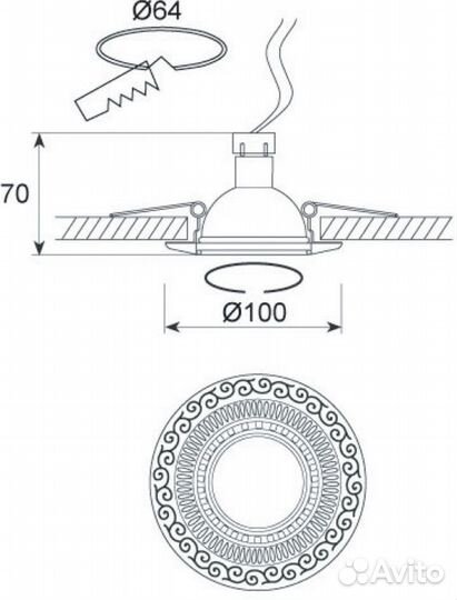 Точечный светильник N1582 N1583-French gold+Brown copper