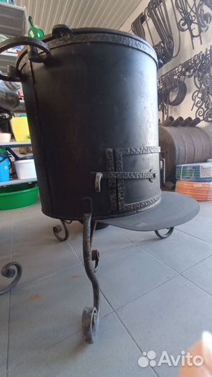 Печь для казана с трубой