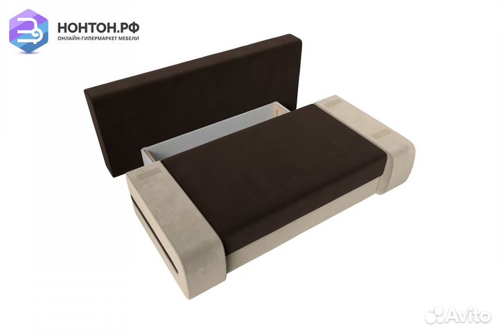 Диван еврокнижка Денвер микровельвет коричневый