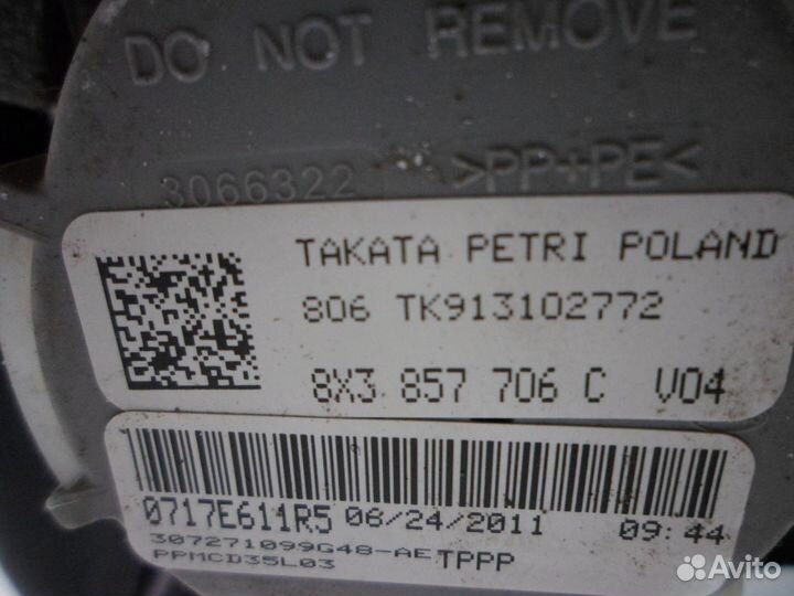 Ремень безопасности правый Audi A1 (2010-2018г)