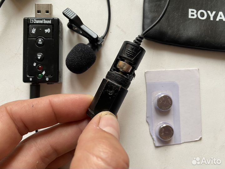Петличный микрофон boya BY-M1 со звуковой картой
