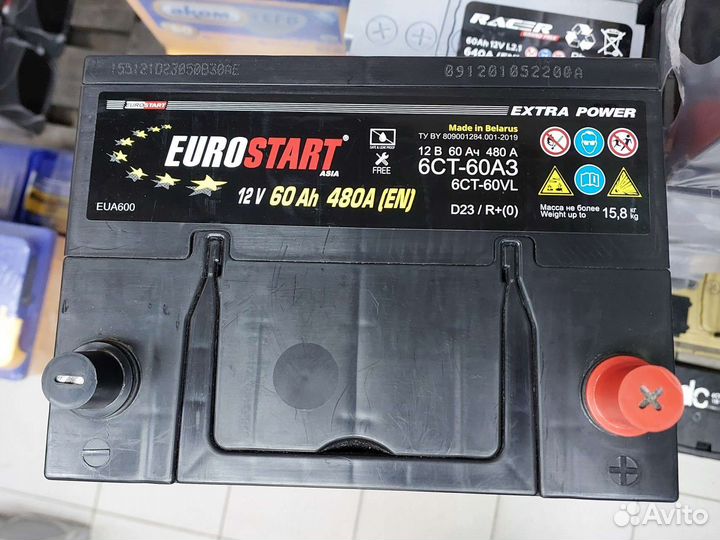 Аккумулятор eurostart Extra Power 60Ач asia