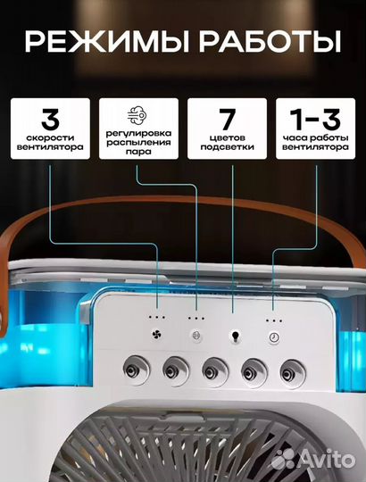 Вентилятор портативный с увлажнителем