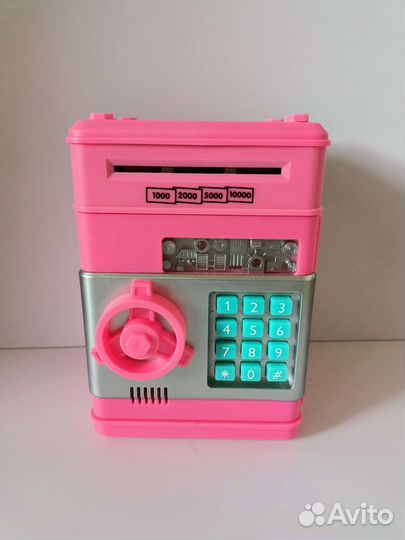 Копилка детская сейф розовая новая
