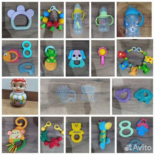 Погремушки, грызунки, бутылочки, поильник