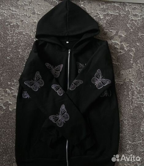 Зип худи со стразами