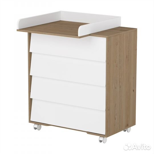 Пеленальный комод Cambridge белый/дуб