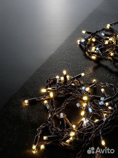 Гирлянда Уличная бахрома 100L LED 3х0,6м черн.пров