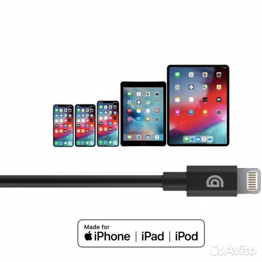 Кабель Griffin USB-C/Lightning Cable 1.2m Black