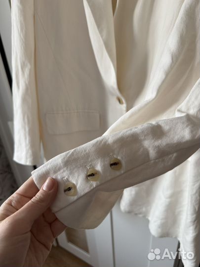 Льняной пиджак H&M женский оверсайз