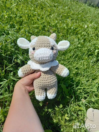 Вязаные игрушки амигуруми -кот,оленята,коровка