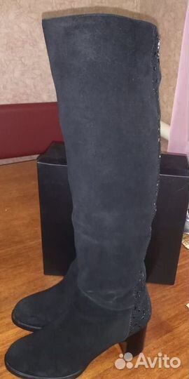 Сапоги зимние замшевые
