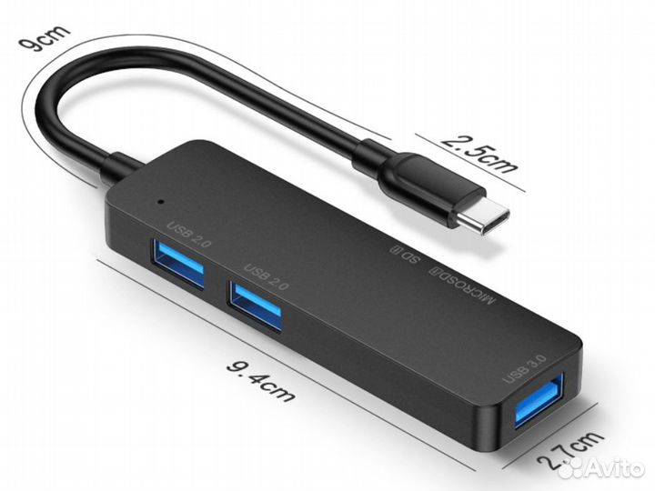 USB 3.0 Type C концентратор 5 в 1