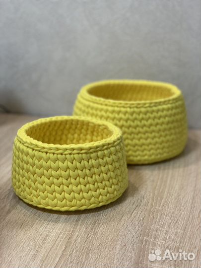 Корзинки из трикотажной пряжи