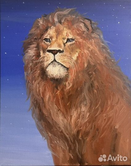 Лев, холст масло 50х40