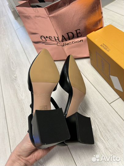 Туфли O'Shade черные лодочки на широком каблуке