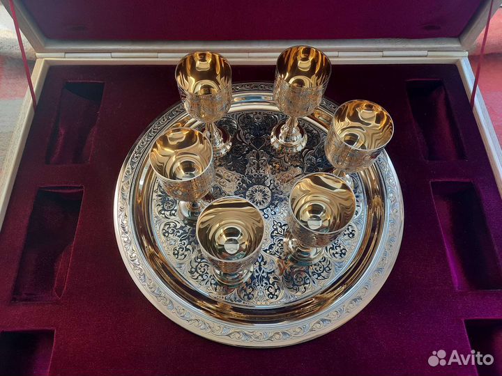 Коньячный набор, Златоустовская гравюра (новый)