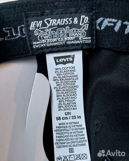 Бейсболка Levi's, OS, black, original,NWT