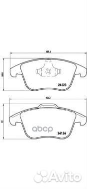 Колодки тормозные дисковые перед P24076 Brembo