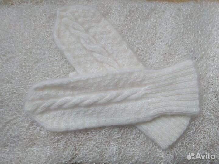 Варежки женские пуховые зимние