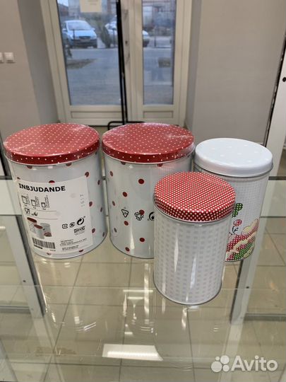 Икеа Набор банок Инбьюданде Флатэн