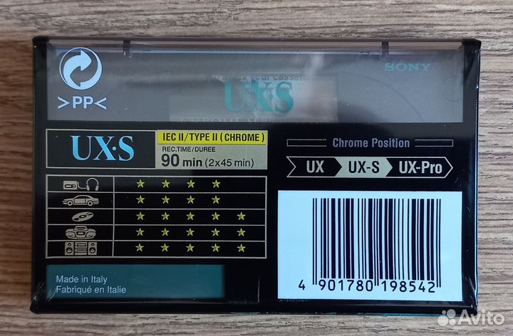 Аудиокассеты sony UX-S 90 хром 1996г