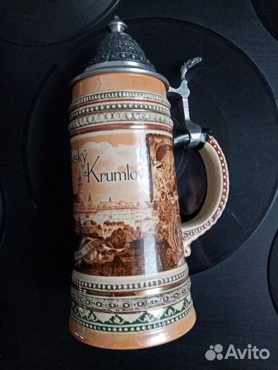 Кружка фарфоровая пивная с крышкой