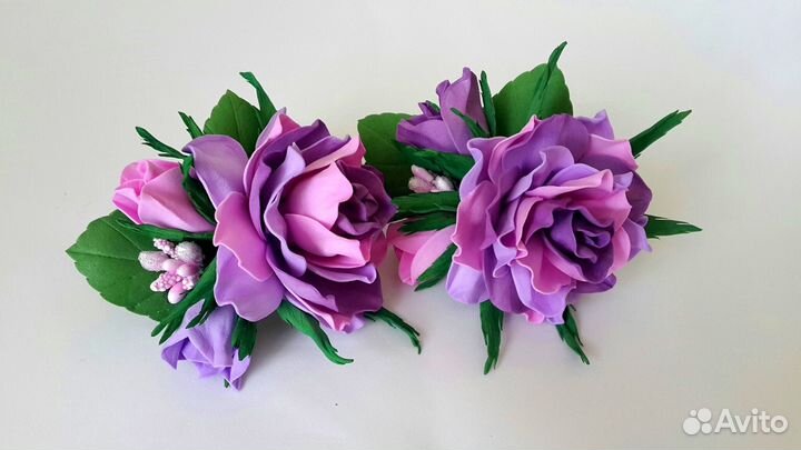 Резиночки для волос. Цветы из фоамирана