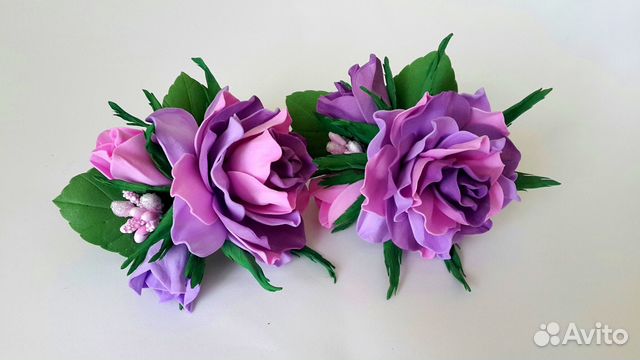 Резиночки для волос. Цветы из фоамирана