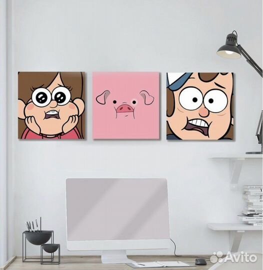 Наборы из 3 картин на холсте, новые
