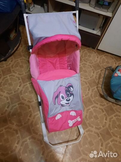 Детские зимние санки коляска