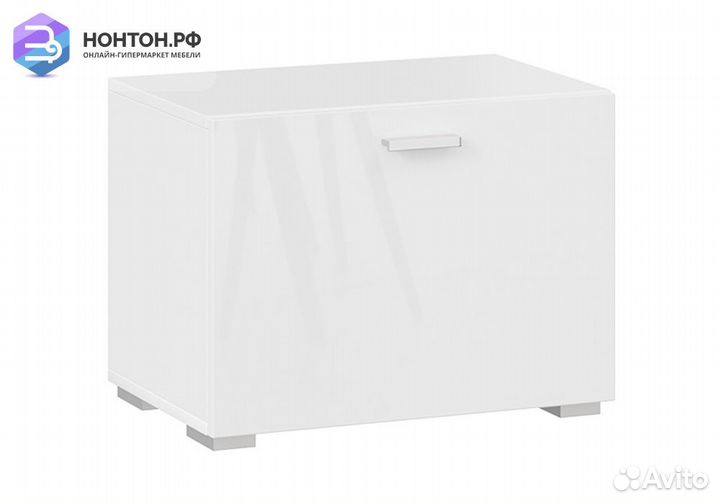 Тумба для обуви Фьюжн белый / белый глянец