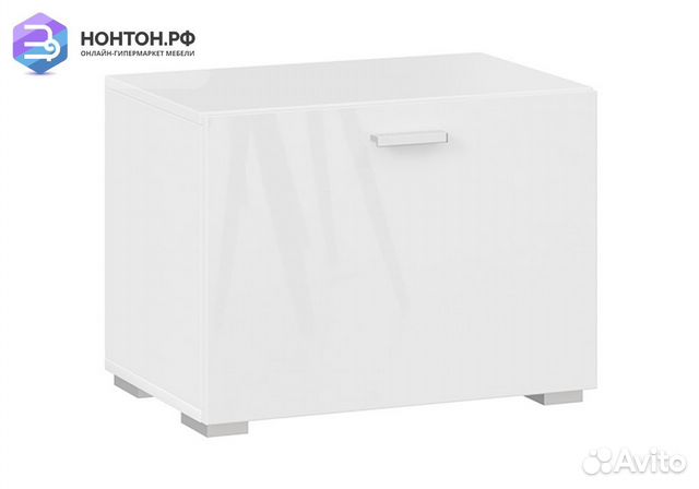 Тумба для обуви Фьюжн белый / белый глянец