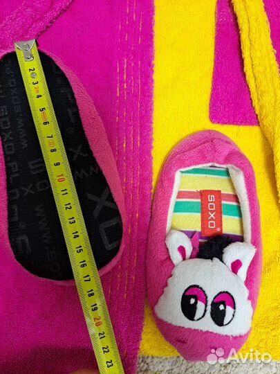 Халат махровый 98 см и тапочки