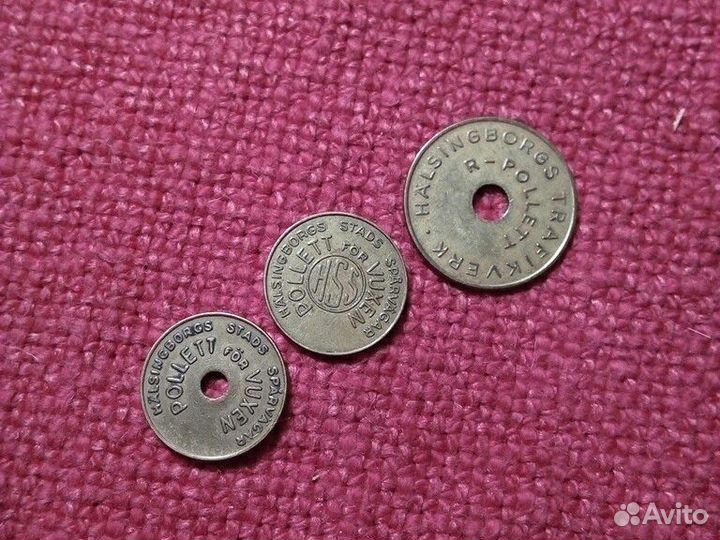 Жетоны 3 шт(Halsingbors) Швеция/ трамвай, паром