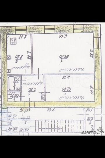 2-к. квартира, 56,8 м², 1/2 эт.