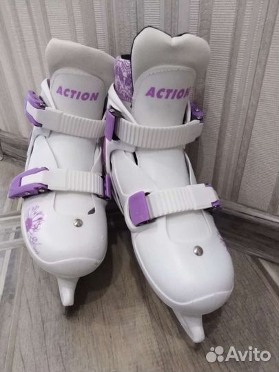 Коньки детские раздвижные, р. 29-32