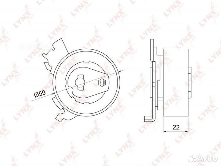 Lynxauto PB-1048 Ролик натяжной ремня грм