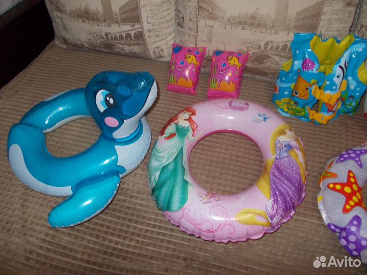 Надувные круги 3 шт., жилетка, очки, шапочка