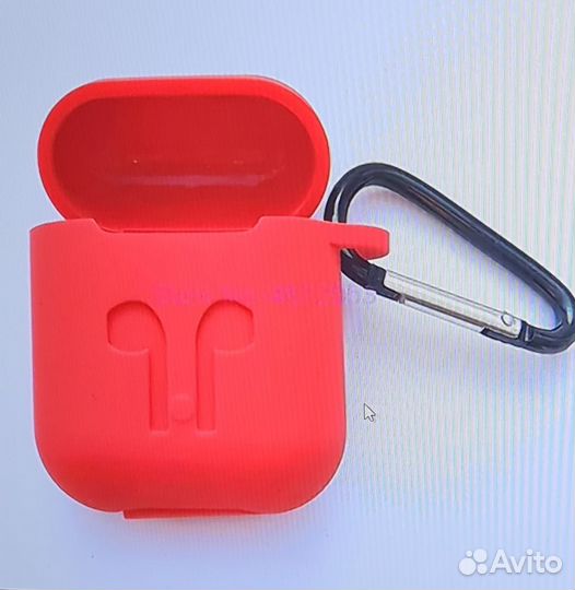 Силиконовый чехол для наушников Airpods 1, 2 с кар