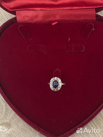 Серебряное кольцо СССР с сапфир