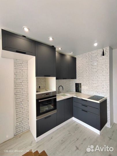 Кухня модульная новая серая