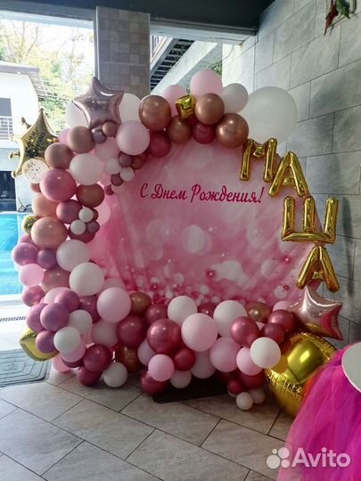 Гелиевые шары, фотозоны, арки, цифры